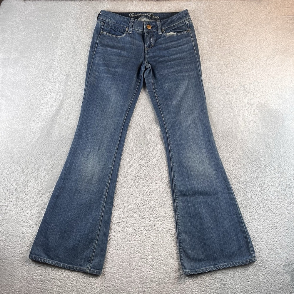 Vintage American Eagle Real Flare Jeans Women's Size 2 Regular Blue Y2K